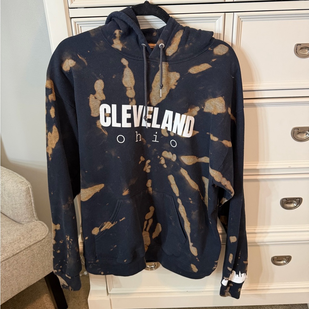 Cleveland bleach dye hoodie
